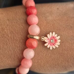 All Natural Handmade Pink Jade Two Way Braclet!